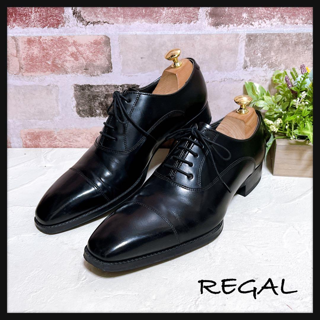 【REGAL リーガル】ドレスシューズ 革靴 キャップトゥ 黒 24.5 美品
