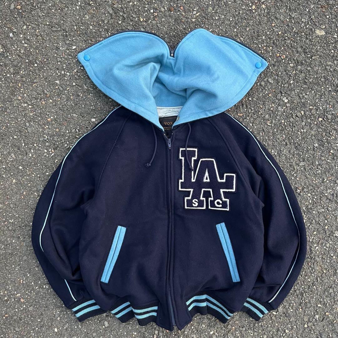 vintage ウール　スタジャン　短丈　y2k LA シティー　80s 90s