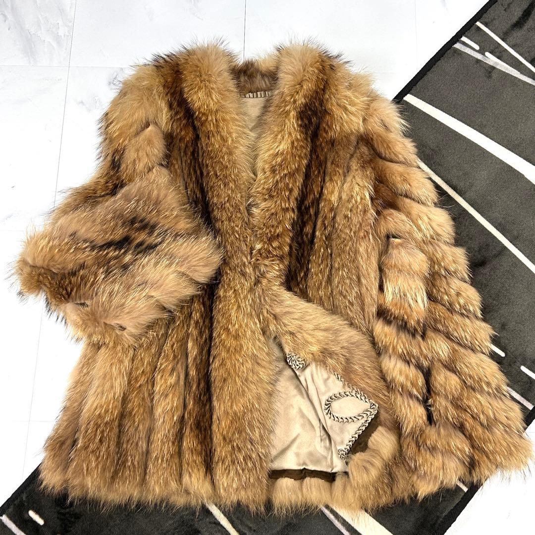 高級 フォックス クロップド コート 毛皮 レディース レッドフォックス