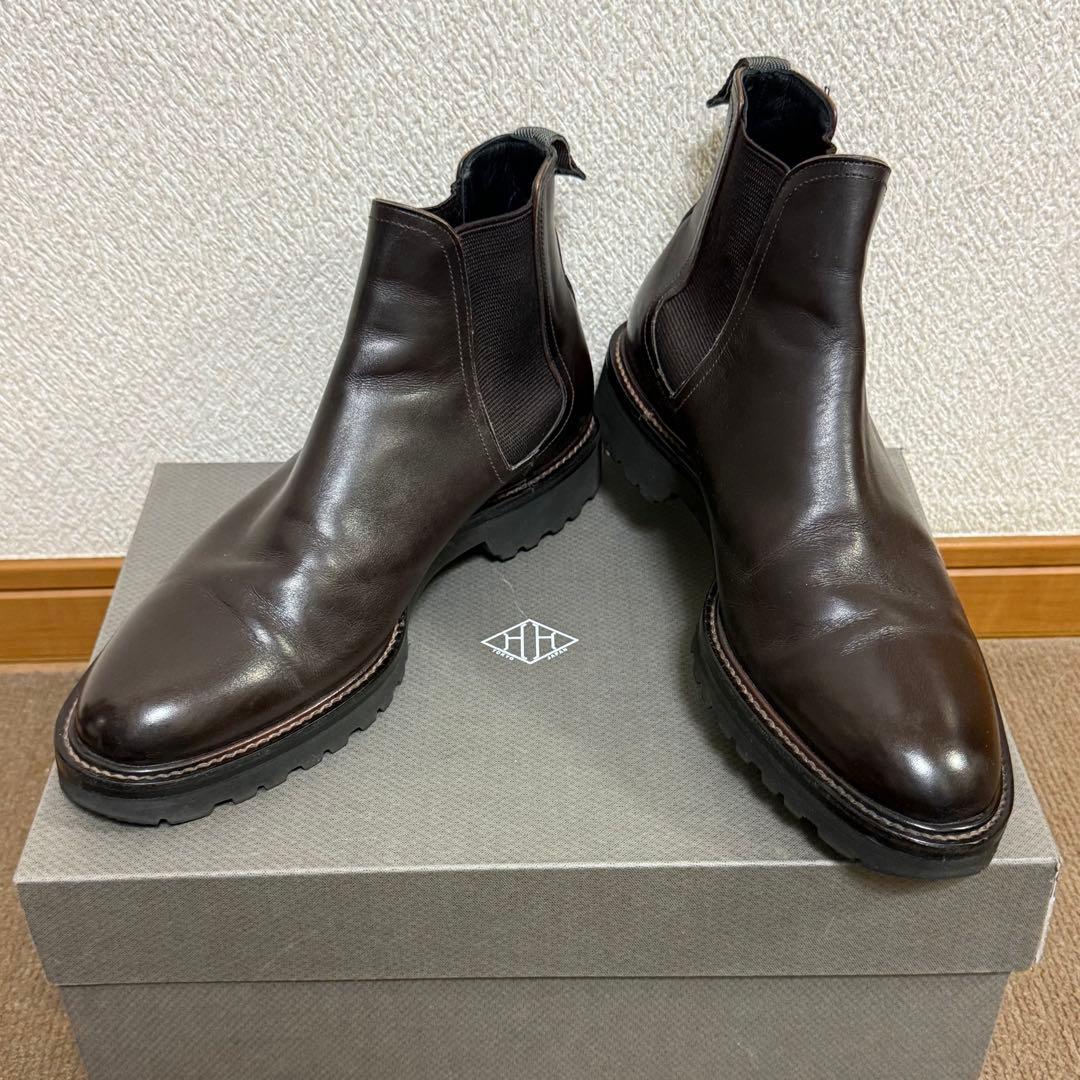 美品✨️ WH ダブルエイチ　サイドゴアブーツ レザー ブラウン UK6.5
