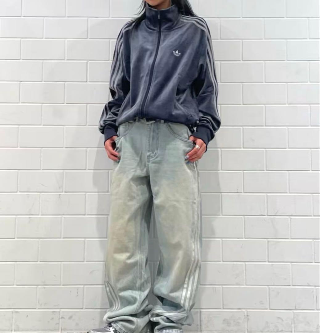 激レア【公式完売】アディダス トラックトップ ベロア　ダークグレー　M すぐ発送