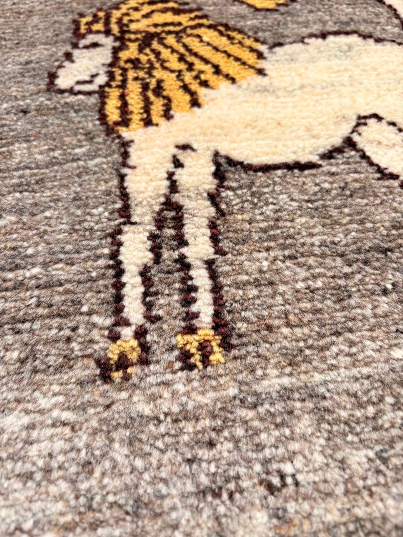 ギャッベ　ライオン　座布団　手織り