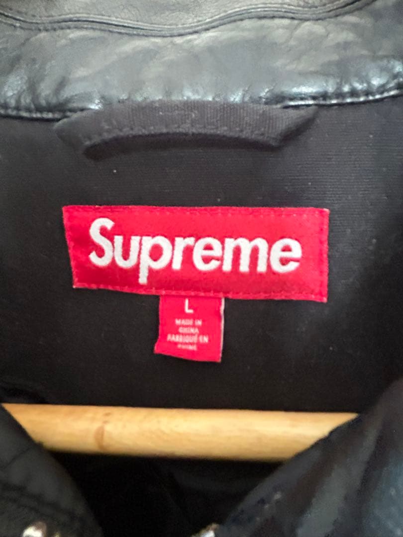 最安値Supreme leather collar utility jacket