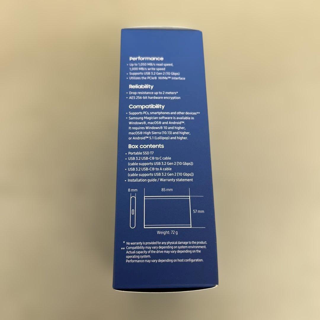 601008 Samsung T7 4TB 外付けSSD