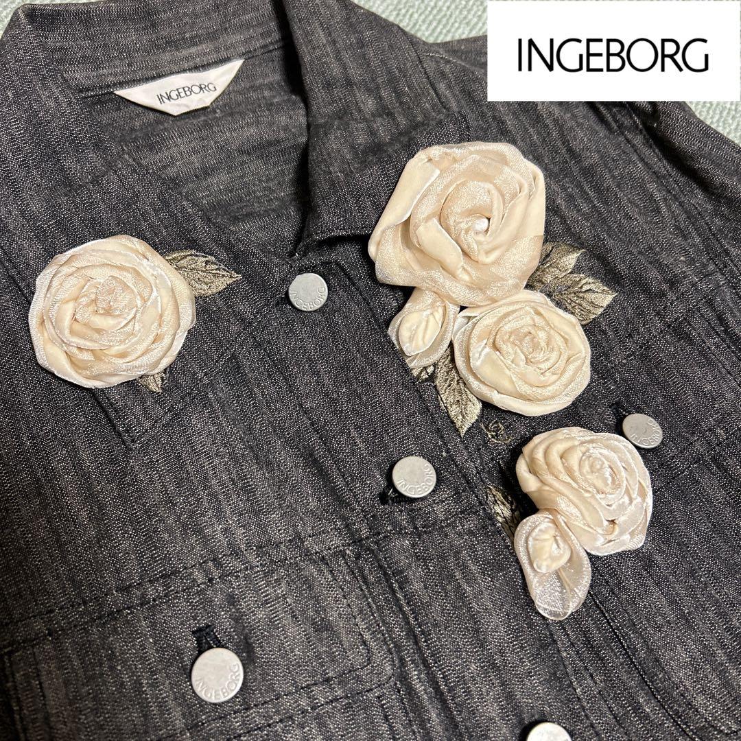 【再値下げ】新品 インゲボルグ INGEBORG 薔薇 デニムGジャン