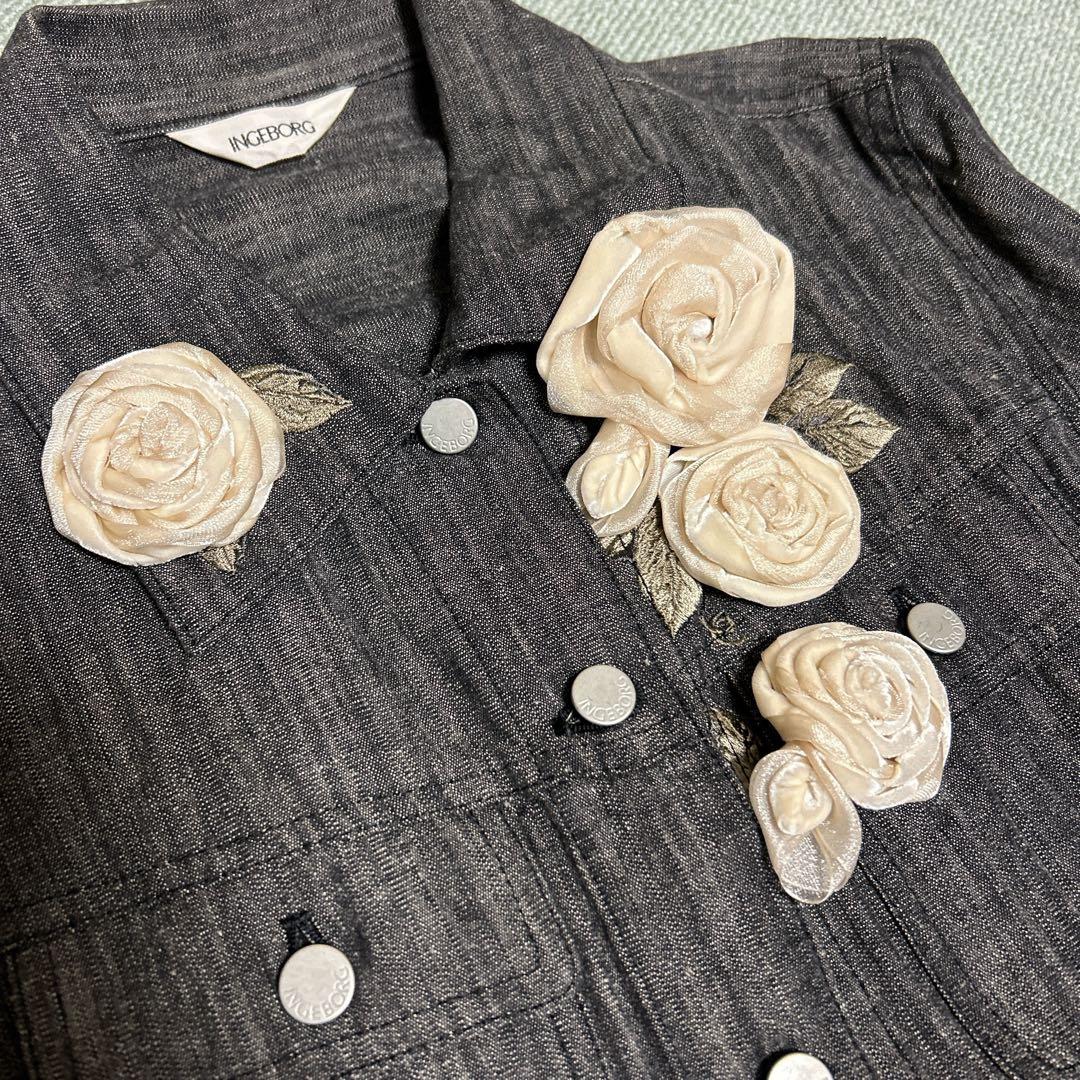 【再値下げ】新品 インゲボルグ INGEBORG 薔薇 デニムGジャン
