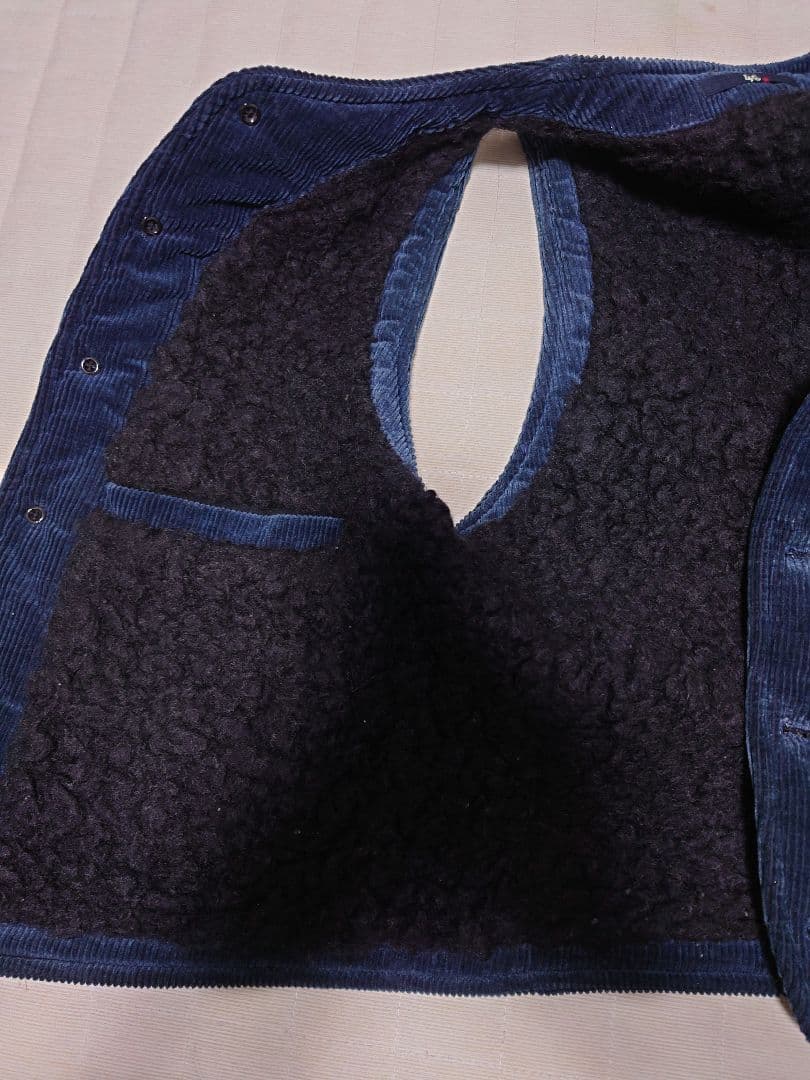 美品✨45RPM コーデュロイ ボア ベスト ネイビー ブラック 馬革使用 3