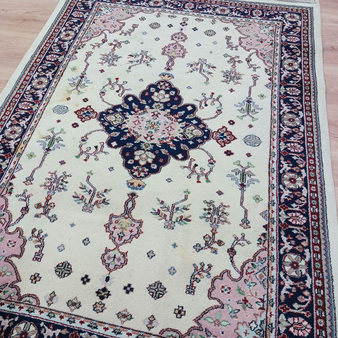 Y3059 パキスタン絨毯 182×125㎝ ウール 手織り トライバルラグ