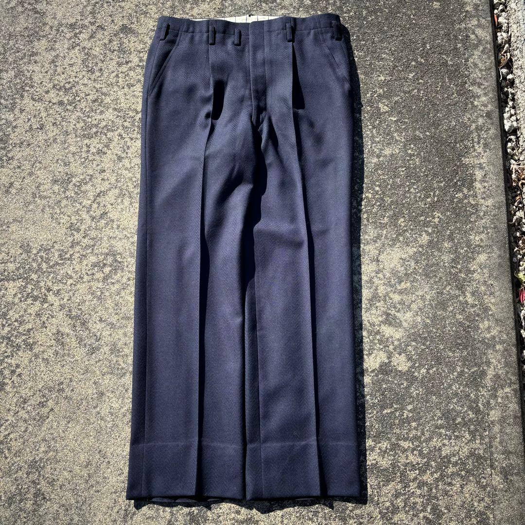 50s 60s usa製　ワイドスラックス　極太　ポリエステル　ヘリンボーン