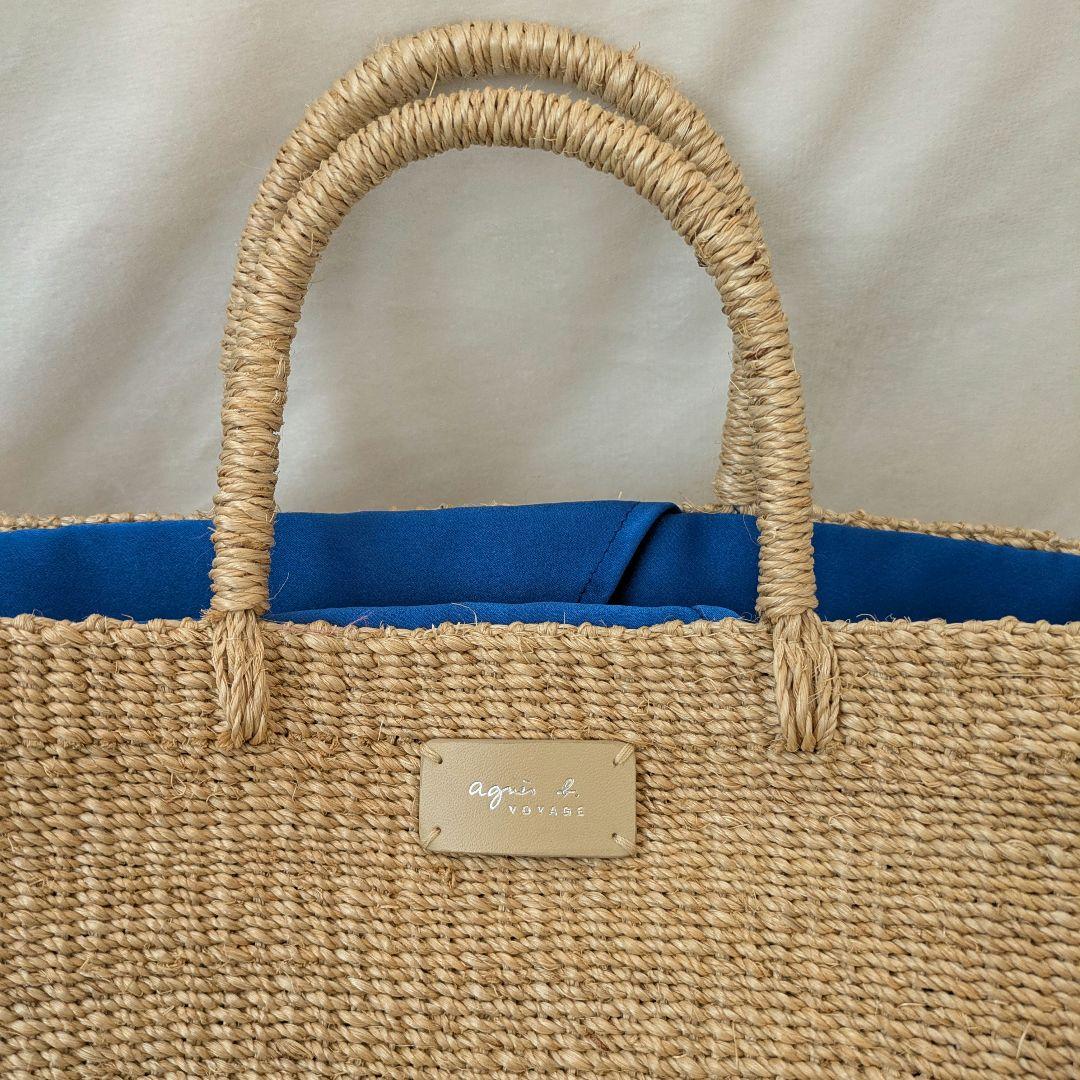 美品　agnès b.VOYAGE　アニエスベー　スカーフ　かごバッグ　天然素材