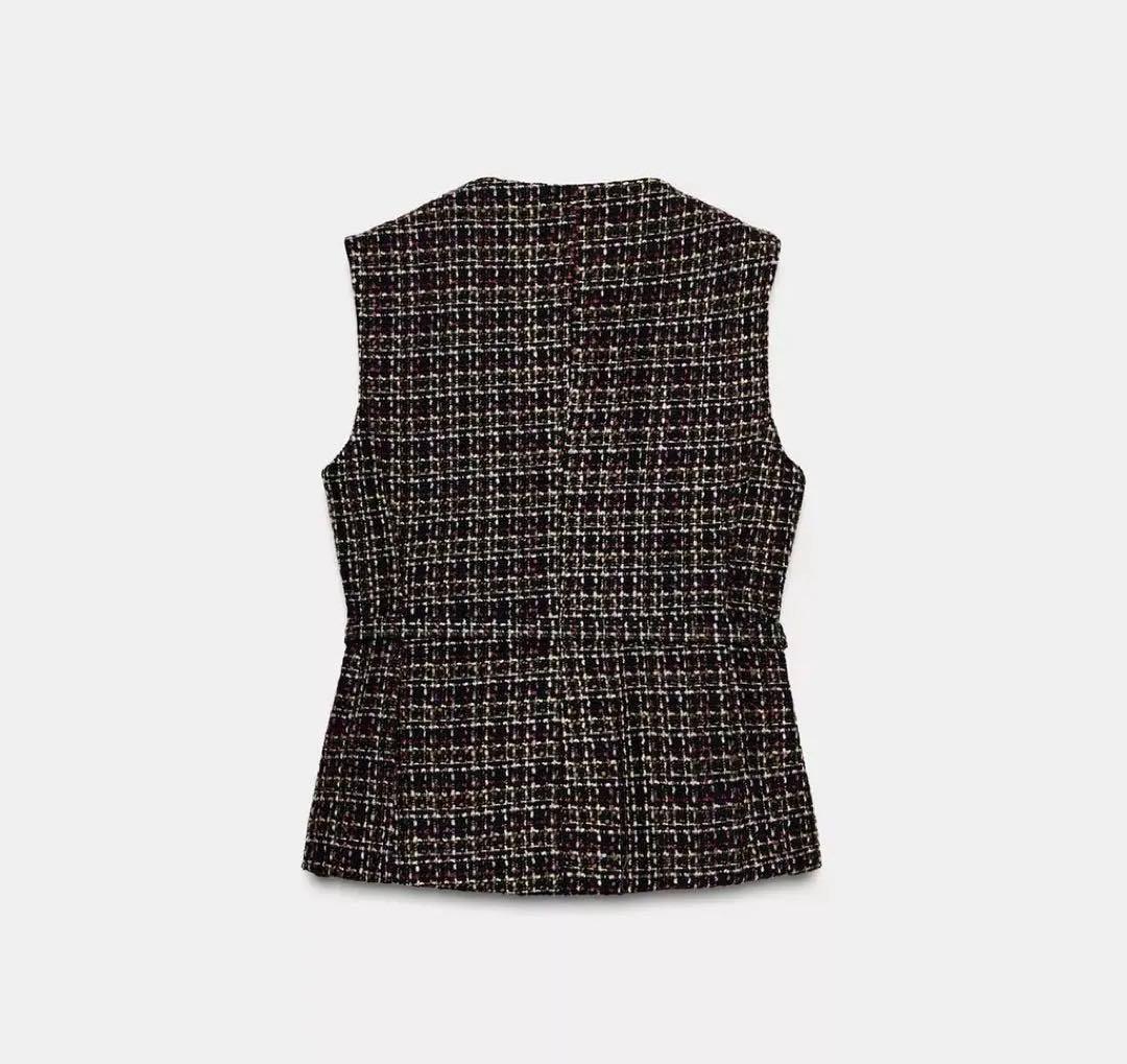【新品未使用タグ付き】ZARA ベルト付きテクスチャーベスト　Sサイズ