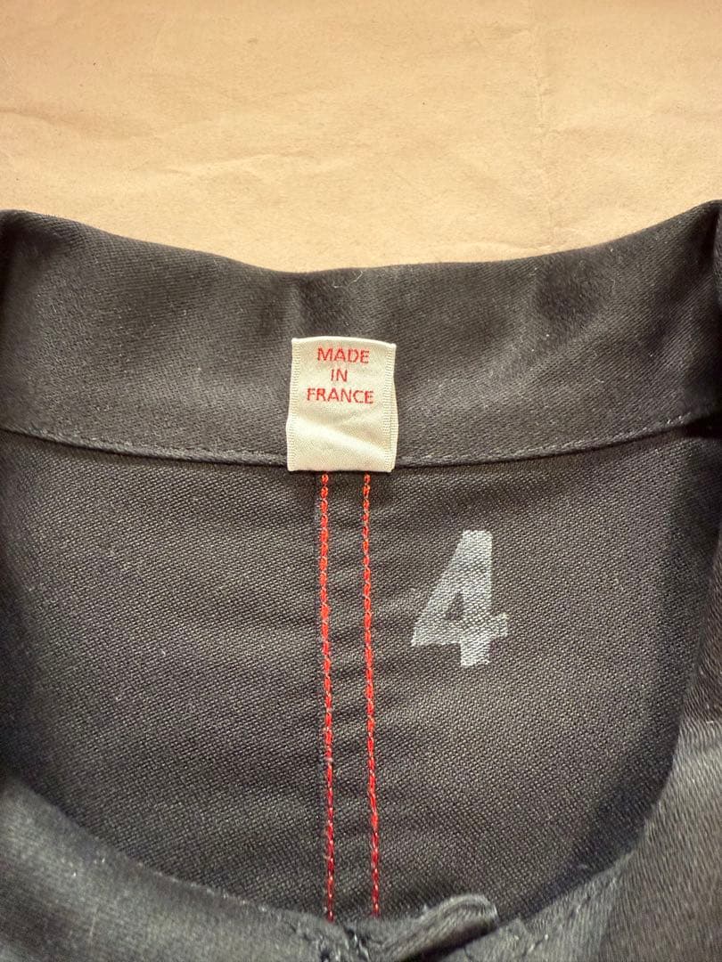 ル・トラヴァイユール・ガリス フレンチモールスキンジャケット　ブラック　サイズ4