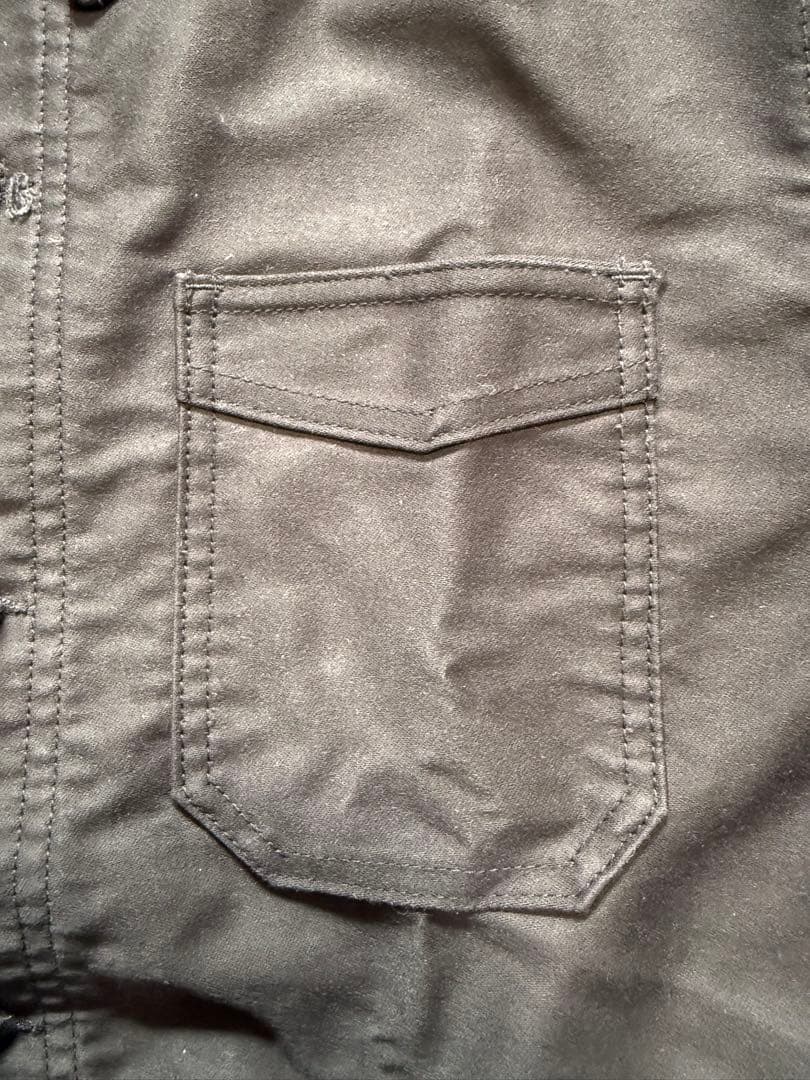 ル・トラヴァイユール・ガリス フレンチモールスキンジャケット　ブラック　サイズ4