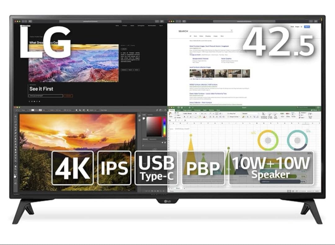 ジョンジョリーナジョリー5世　LG モニター 43UN700T-B