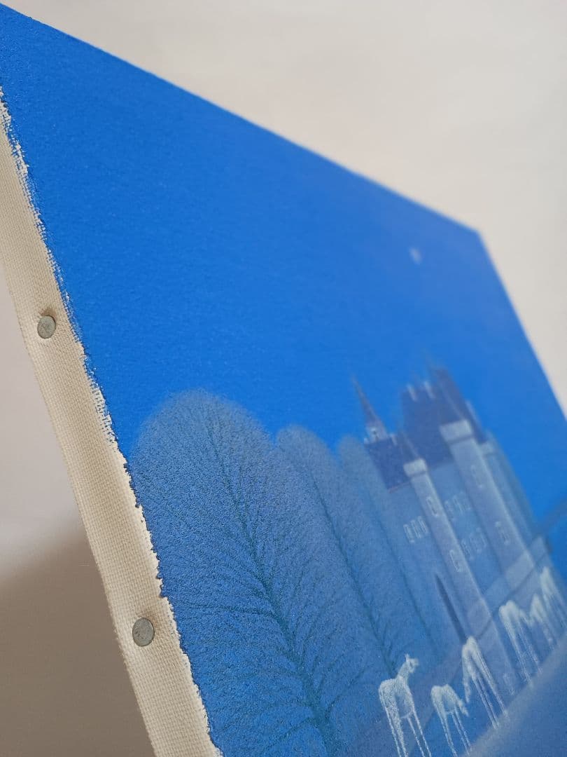 松浦敬文 「水辺の城」 美品　油彩画 F6号　馬 干支 午 縁起