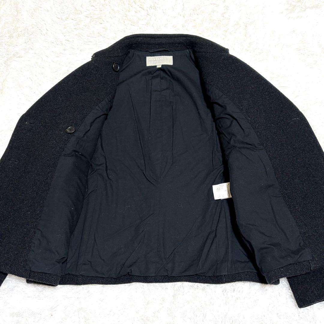 ✨極美品✨ マーガレットハウエル カシミヤ ピーコート 2 ブラック 定番品 黒