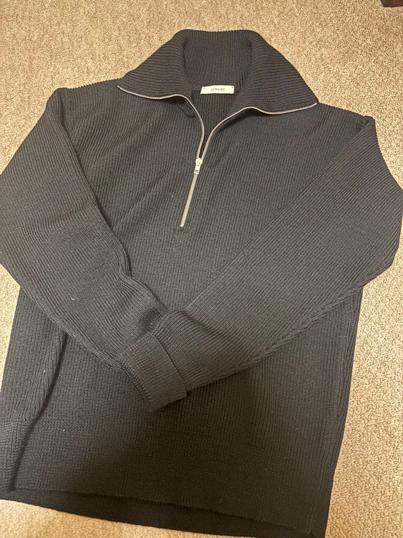 LEMAIRE ブラック ハーフジップニット　Mサイズ