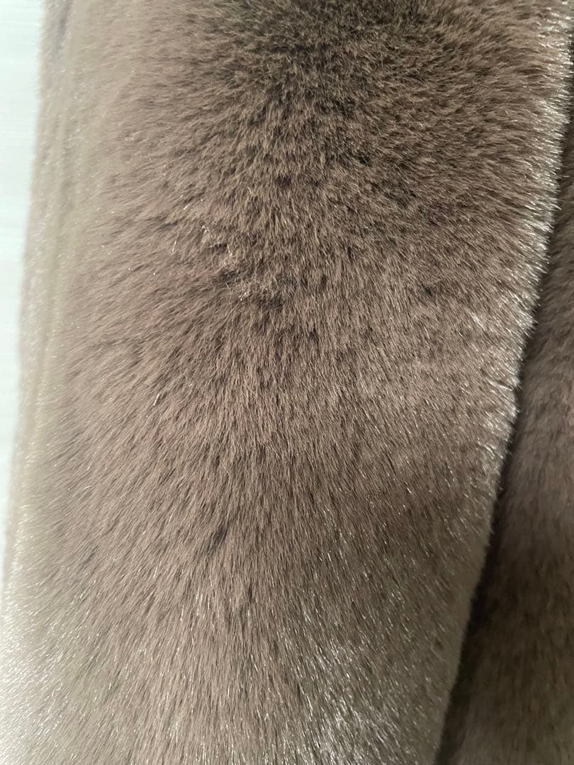 【スタイルミキサー】フードフェイクファーコート　チョコレートブラウン