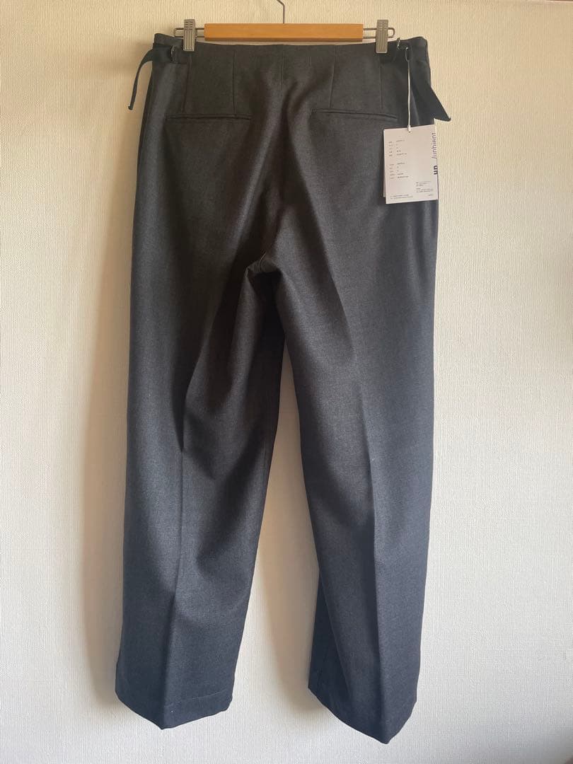 un/unbient/アン/アンビエント ライトウールサージ ワイドプルパンツ