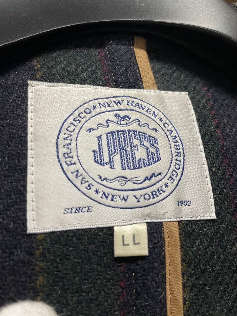 J.PRESS ダッフルコート LL キャメル ウール 裏地ストライプ