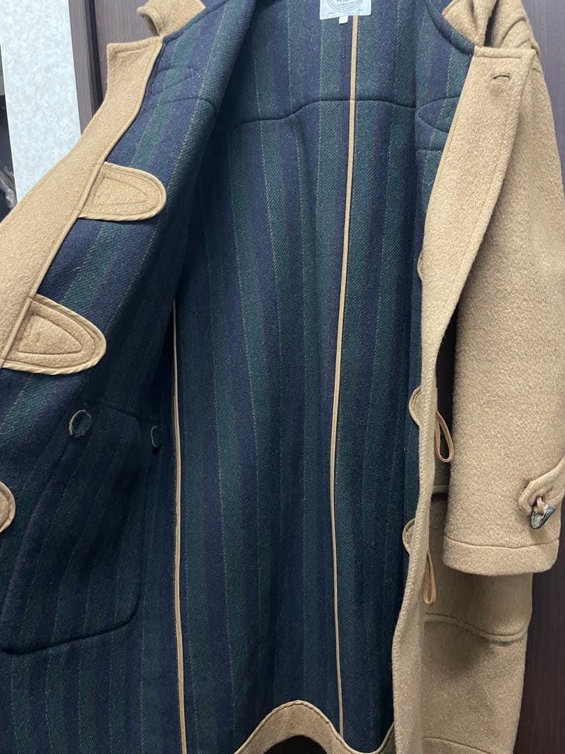 J.PRESS ダッフルコート LL キャメル ウール 裏地ストライプ