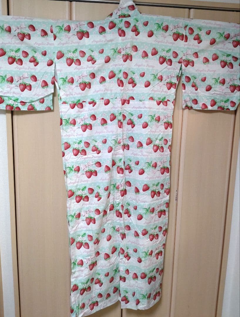 Angelic Pretty いちごミルフィーユ 浴衣・作り帯セット ミント