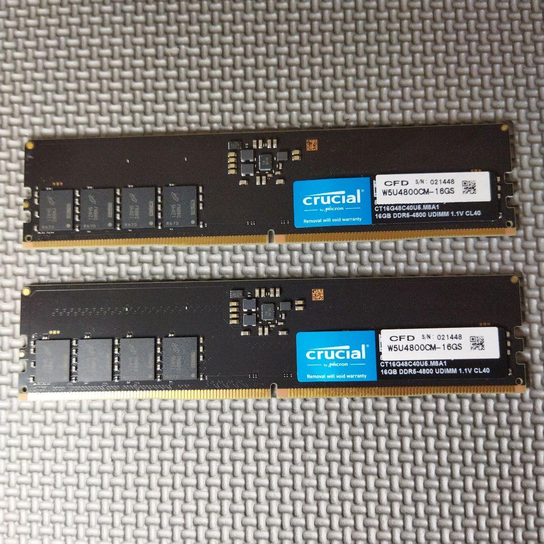 Crucial DDR5 4800 32GB（16GBX2枚）