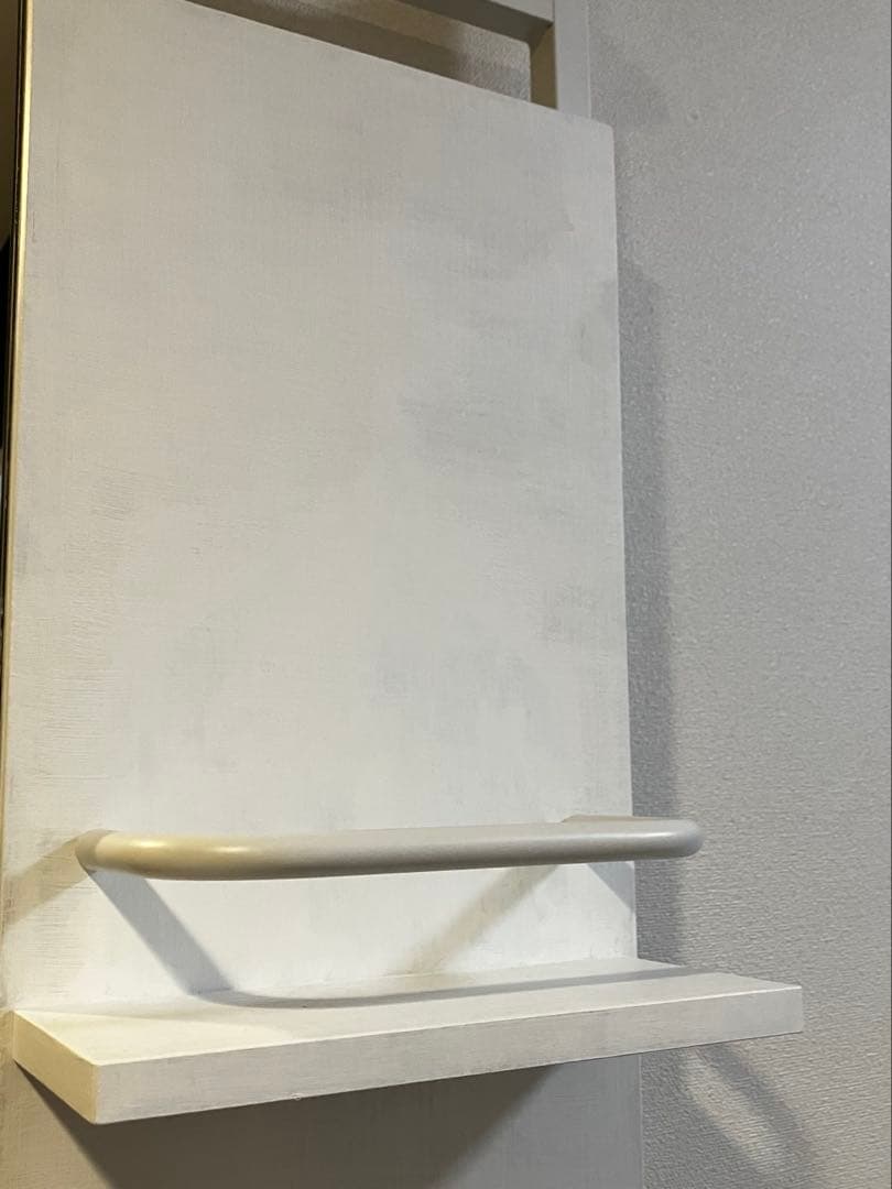 LOWYA突っ張り式姿見 全身鏡 収納付き ホワイト