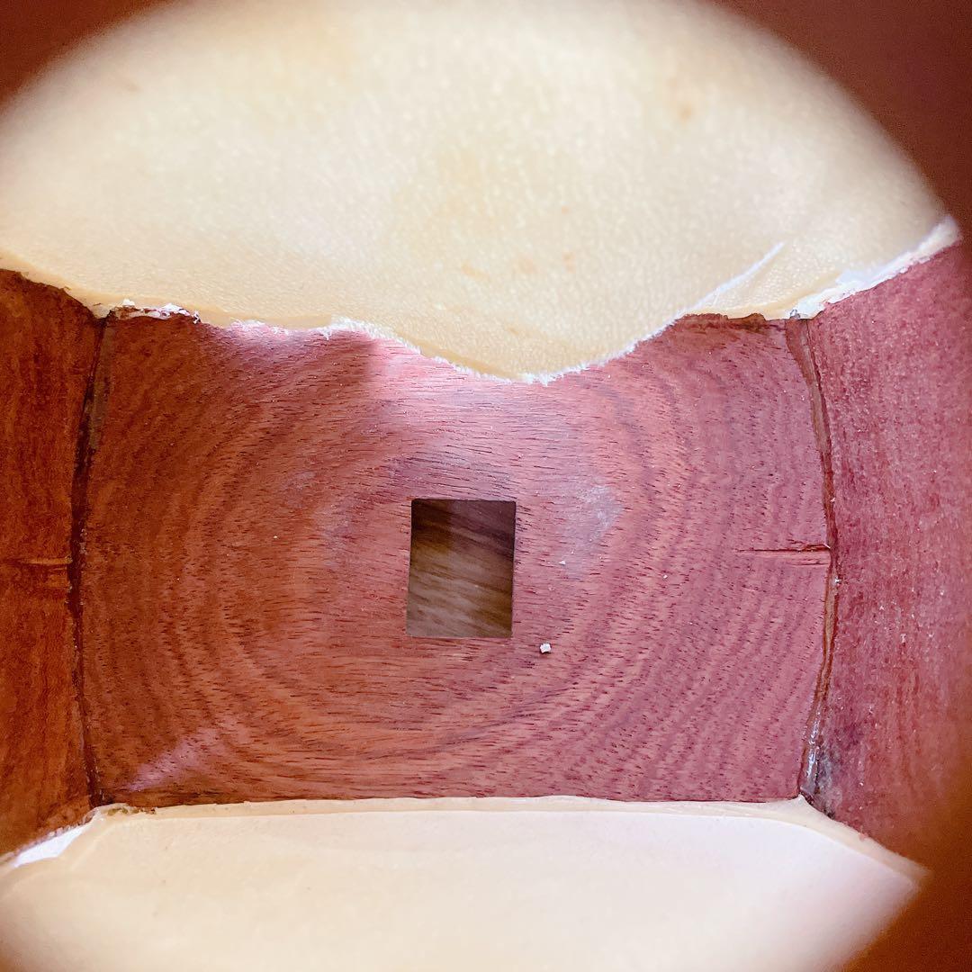 地唄三味線 細棹 一本溝 丸打胴 紅木 和楽器