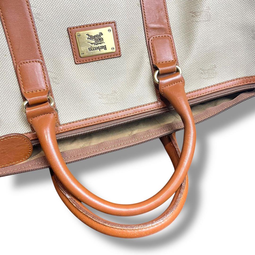 【大容量】Burberrys バーバリー ボストンバッグ ホースロゴ キャンバス