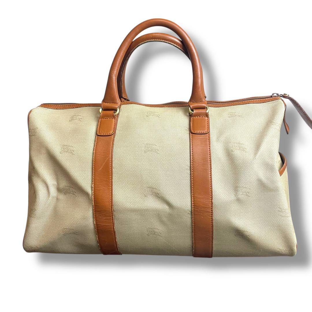 【大容量】Burberrys バーバリー ボストンバッグ ホースロゴ キャンバス