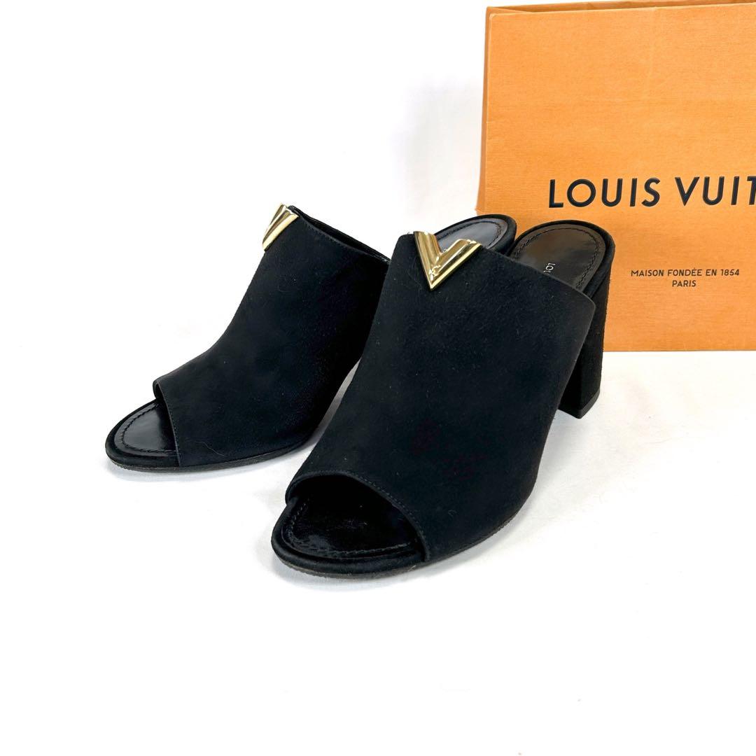 ルイヴィトン　エッセンシャルv サボ　サンダル　23.5cm ブラック　黒