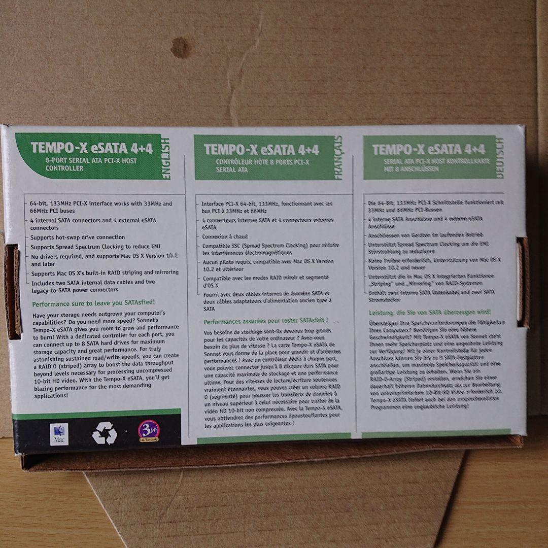 TEMPO-X eSATA 4+4 Mac Windows 64bitPCIバス