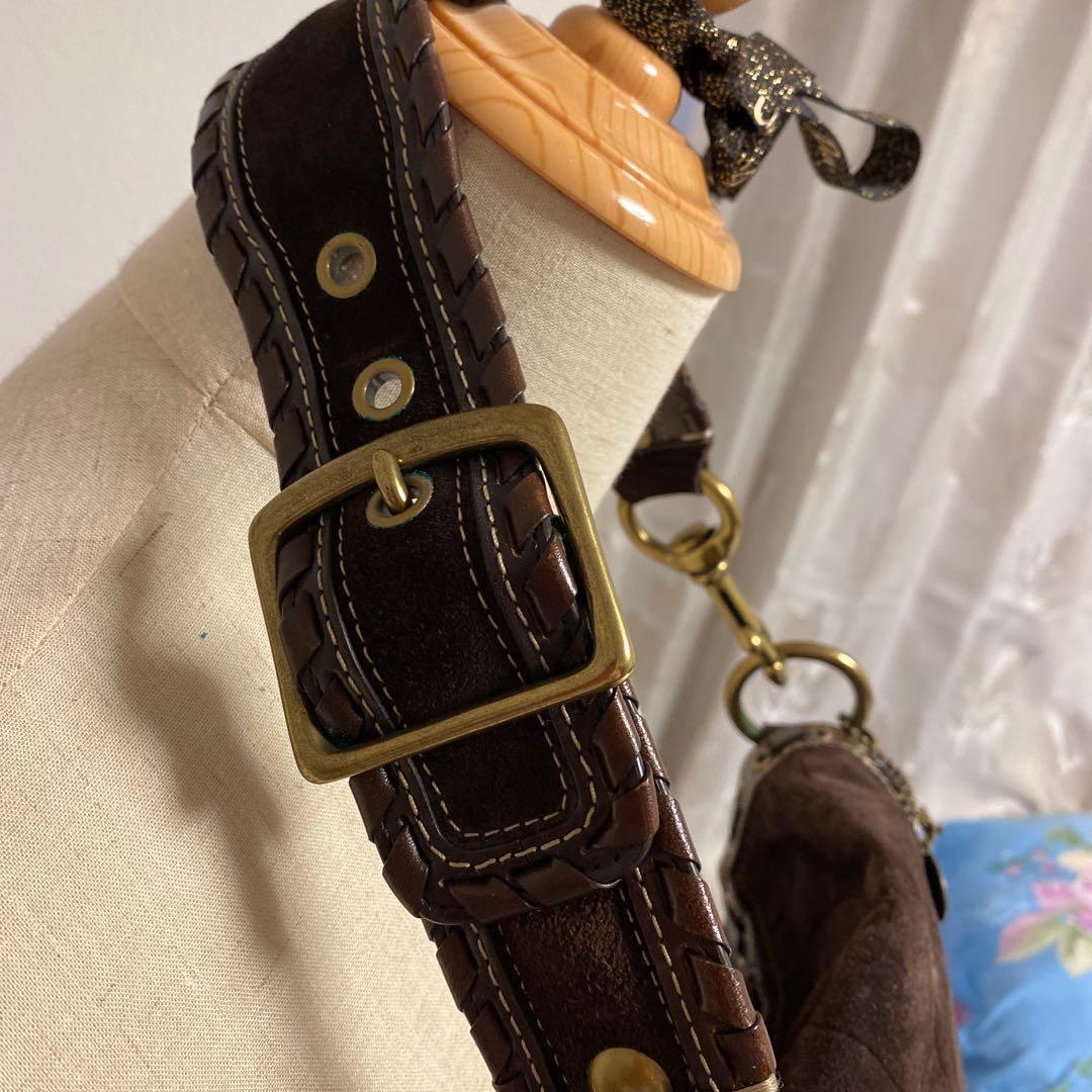 Coachブラウンフリンジスエードバッグ