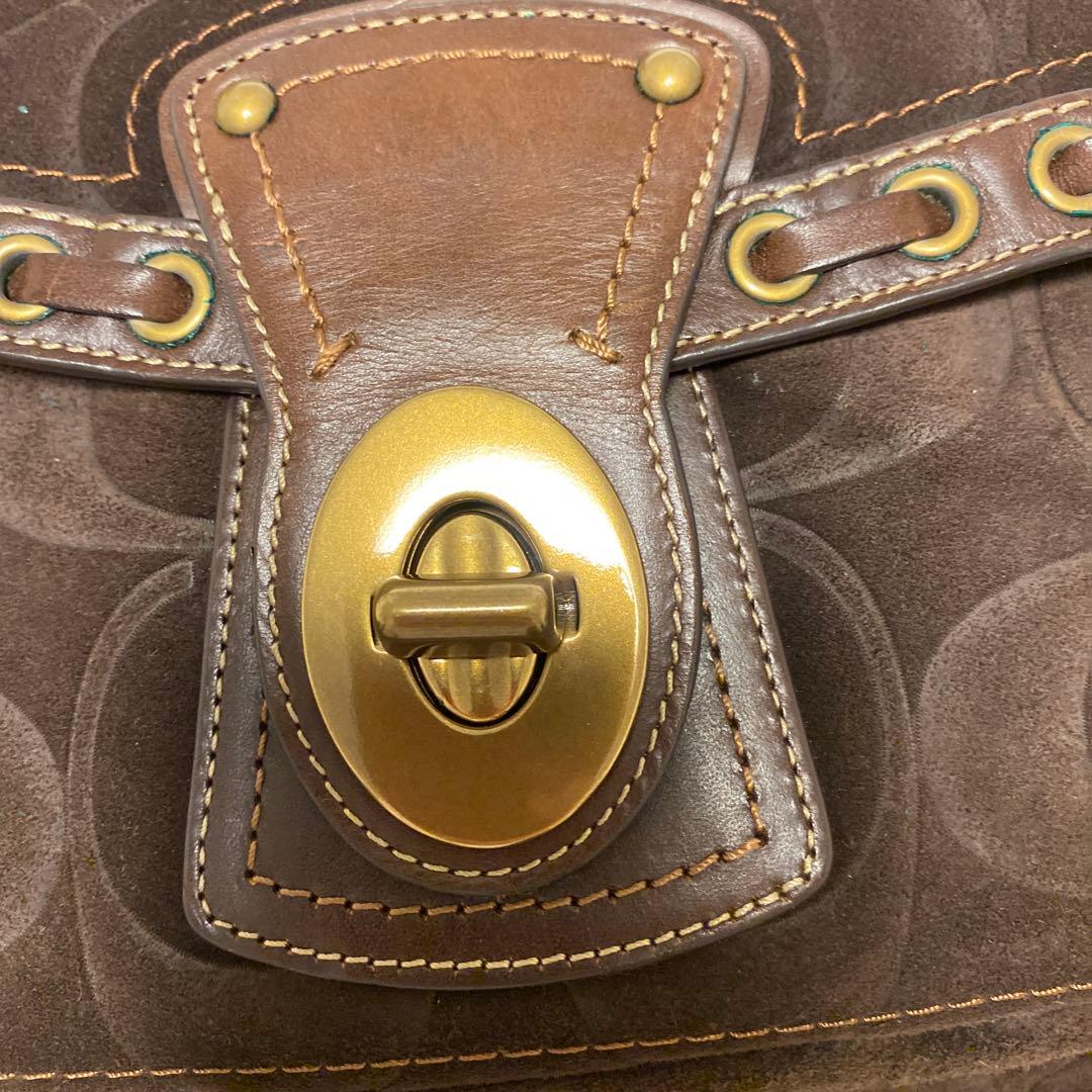Coachブラウンフリンジスエードバッグ