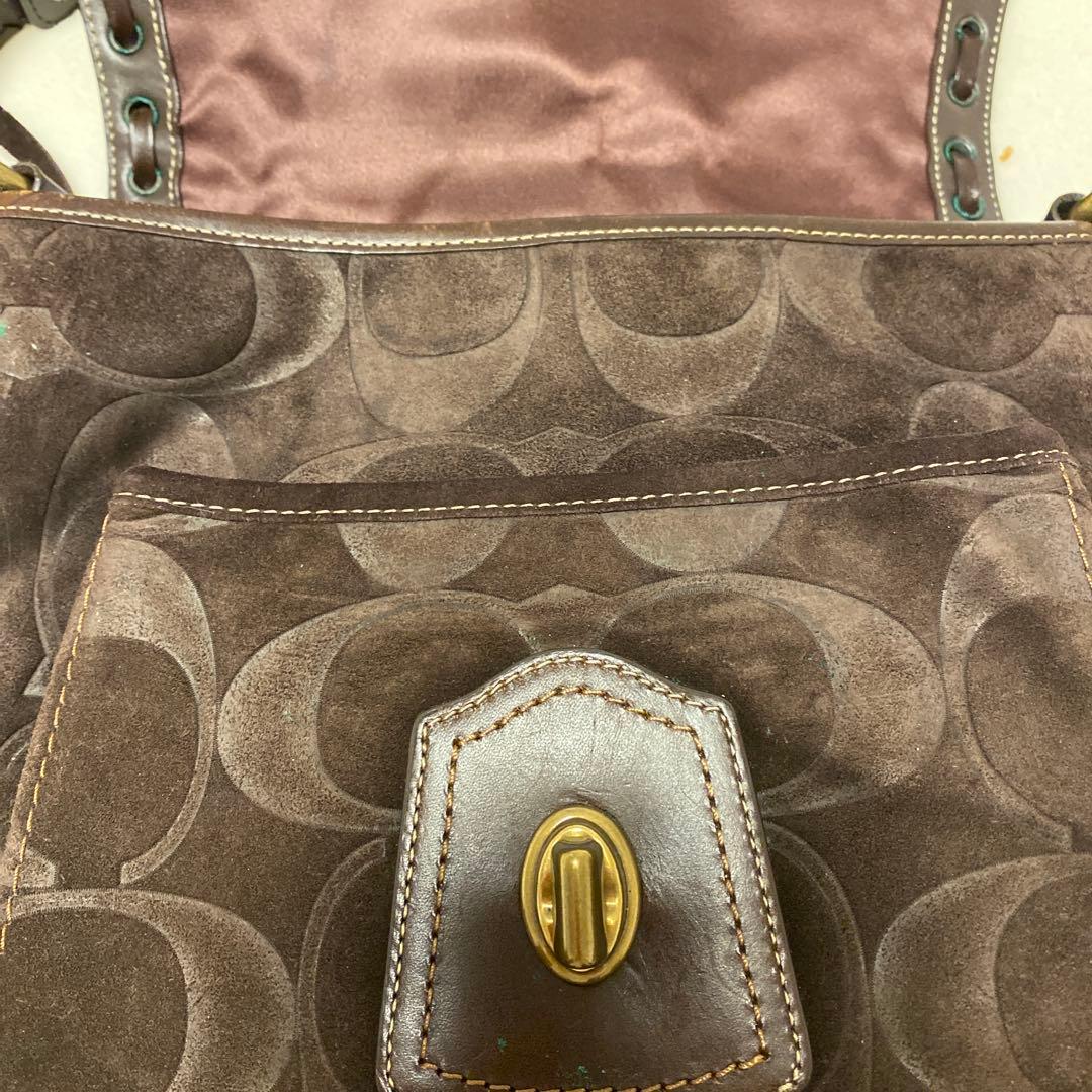 Coachブラウンフリンジスエードバッグ