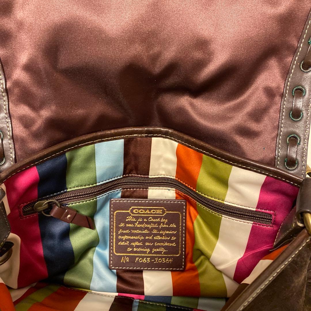 Coachブラウンフリンジスエードバッグ