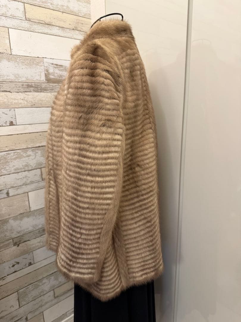 美品　シルバーミンク ハーフコート ファーコート リアルファー 定価980000