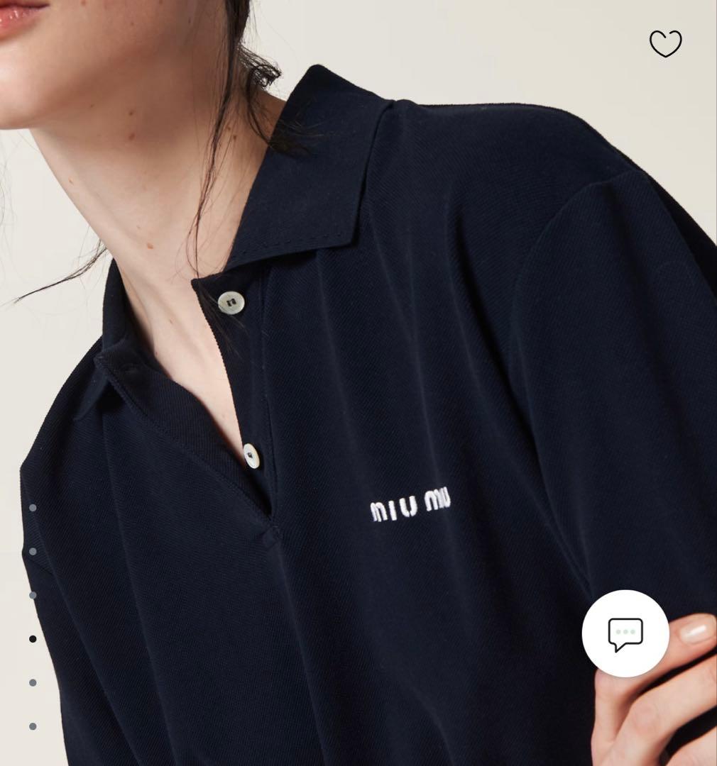 miumiu コットンピケ ポロシャツ