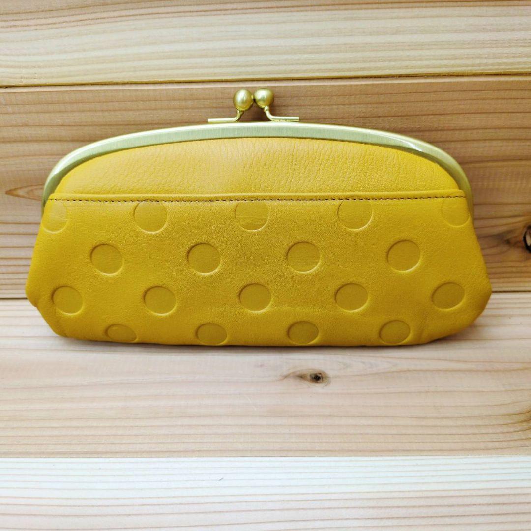 新品　レディース　がま口　ズッケロ　キャメル　ドット柄　牛革　お財布　ブランド