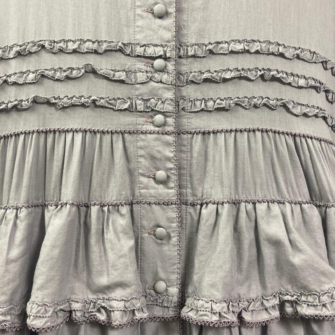 ワンダフルワールド 綿ローン ティアードワンピース パープル