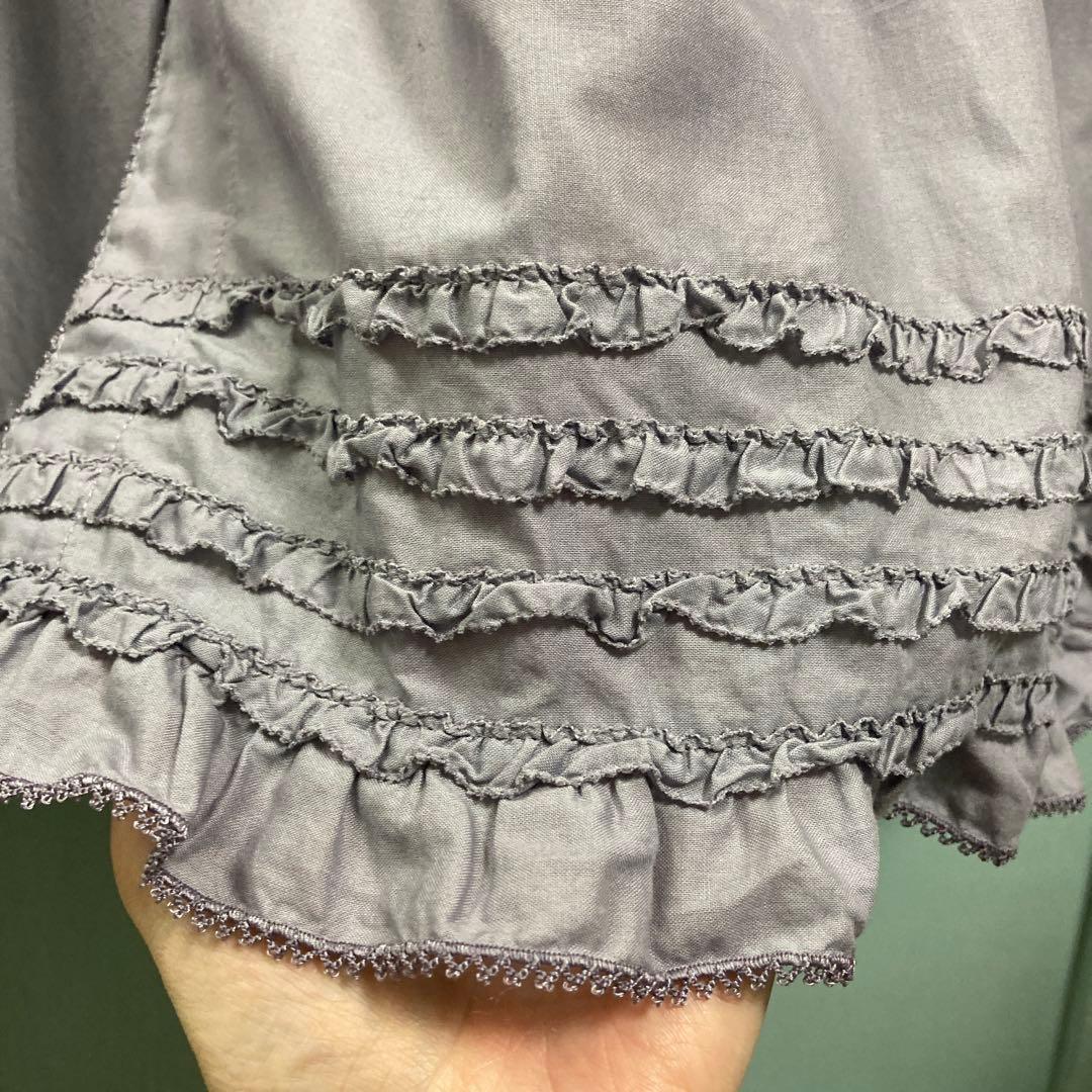 ワンダフルワールド 綿ローン ティアードワンピース パープル