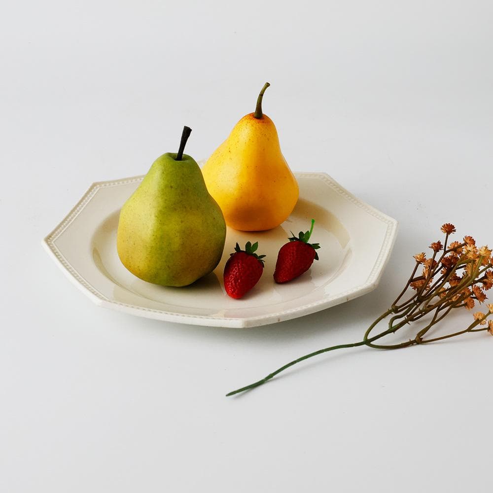 T　希少・フランスアンティーク 八角形×パール装飾のオクトゴナルプレート