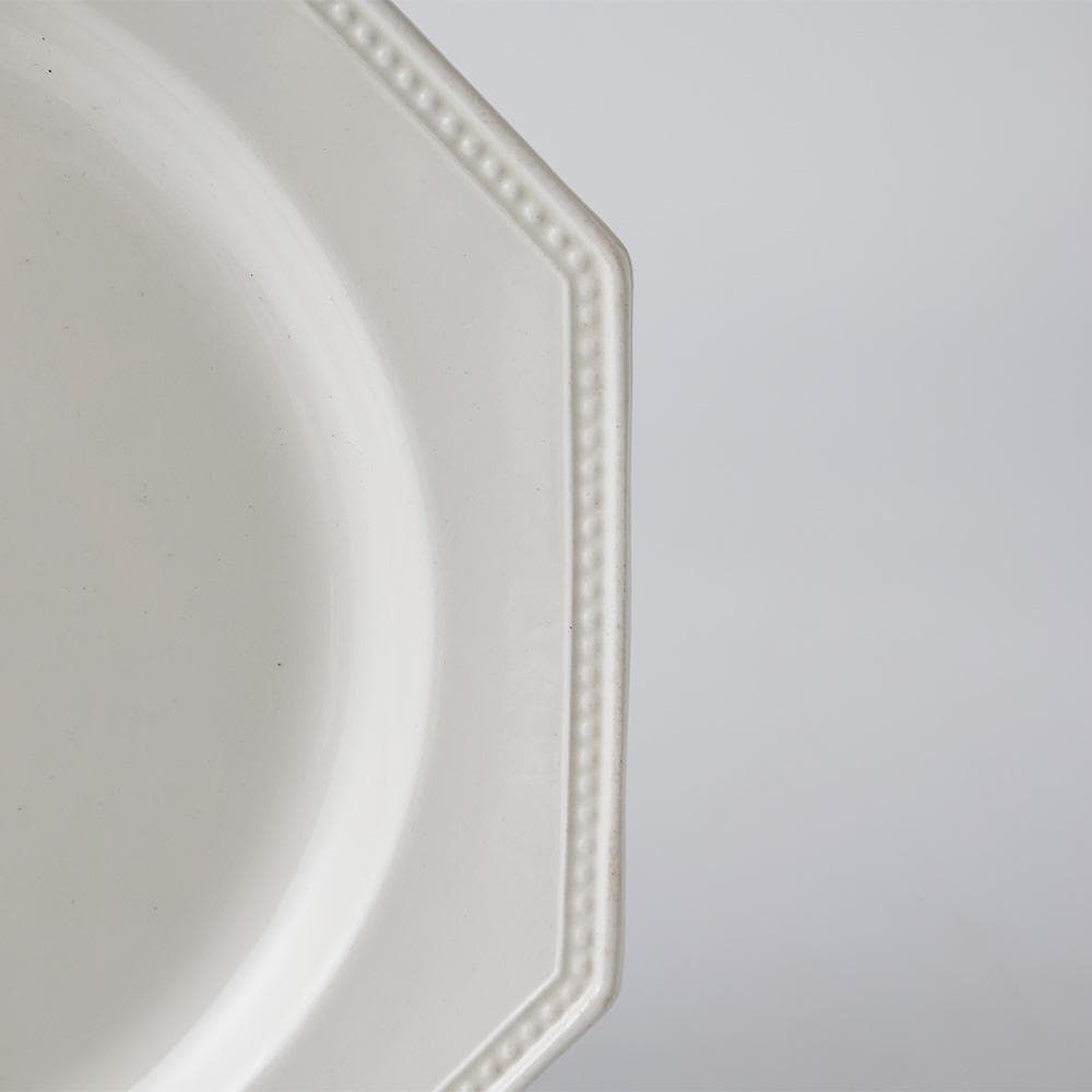 T　希少・フランスアンティーク 八角形×パール装飾のオクトゴナルプレート