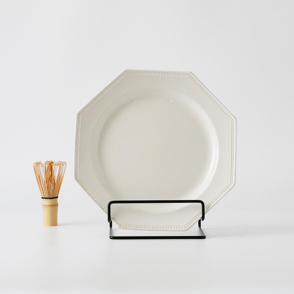 T　希少・フランスアンティーク 八角形×パール装飾のオクトゴナルプレート