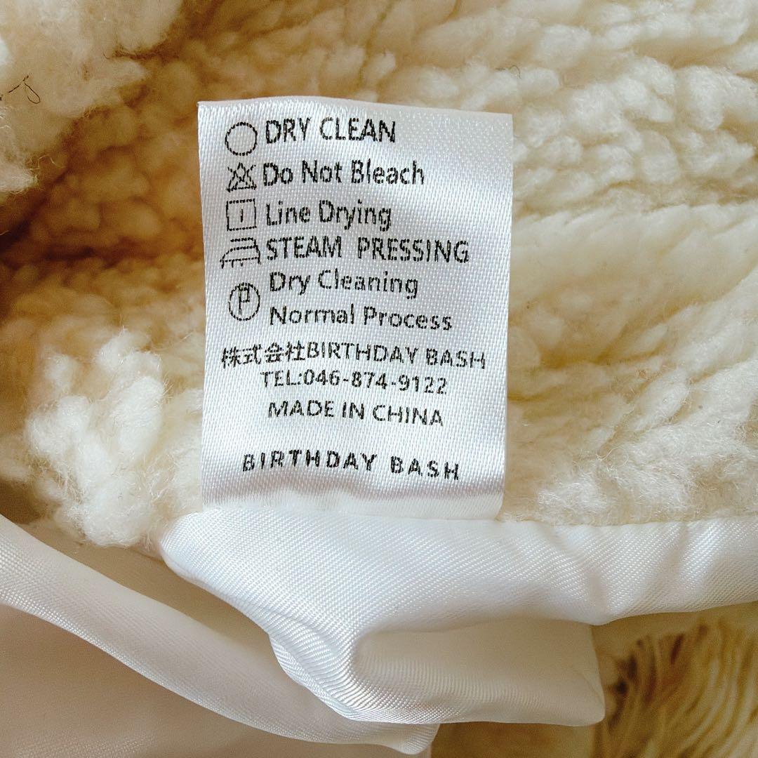 【美品】birthdaybash バースデーバッシュ　ボアポンチョ　ホワイト