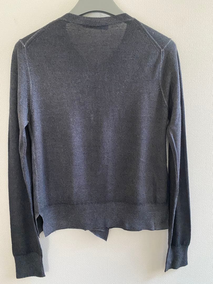 PRADA グレー リボン付きカーディガン