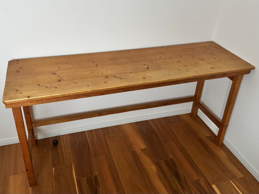 木製長机 什器 作業台 W160×D50×H75ライトブラウン ナチュラル北欧