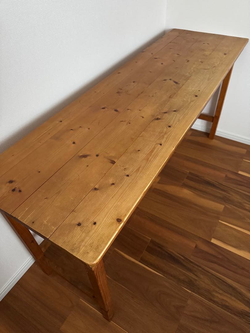 木製長机 什器 作業台 W160×D50×H75ライトブラウン ナチュラル北欧