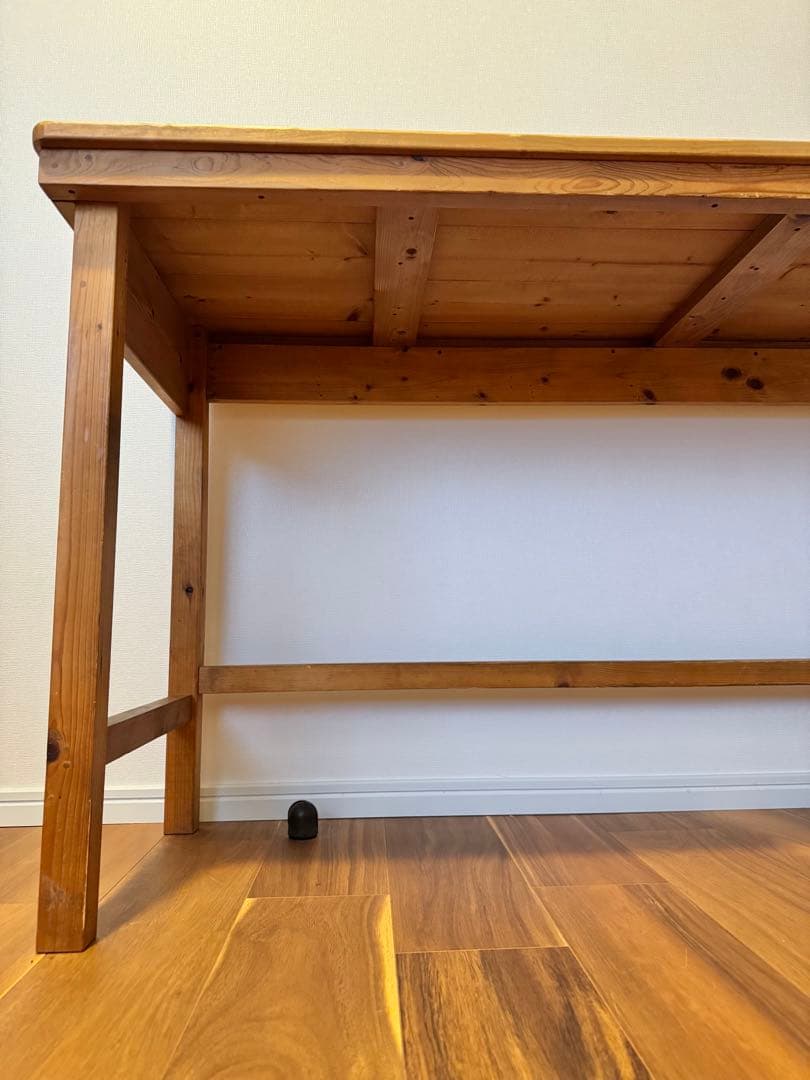 木製長机 什器 作業台 W160×D50×H75ライトブラウン ナチュラル北欧